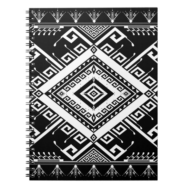 Ethnische geometrische indische Grenze, abstrakt. Notizblock (Vorderseite)