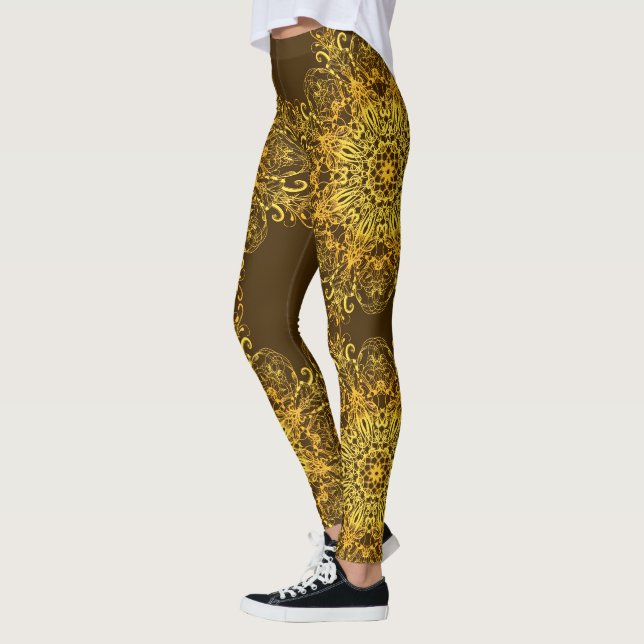 Ethnische goldene Mandala. Leggings (Links)