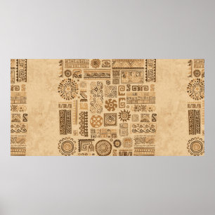 Ethnische handgefertigte Ornamente Poster