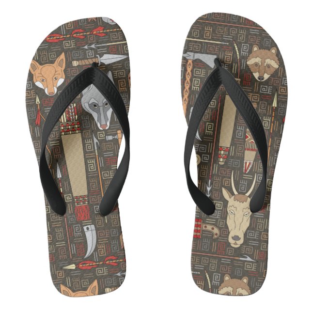 Ethnische Jagdmuster Flip Flops (Fußbett)