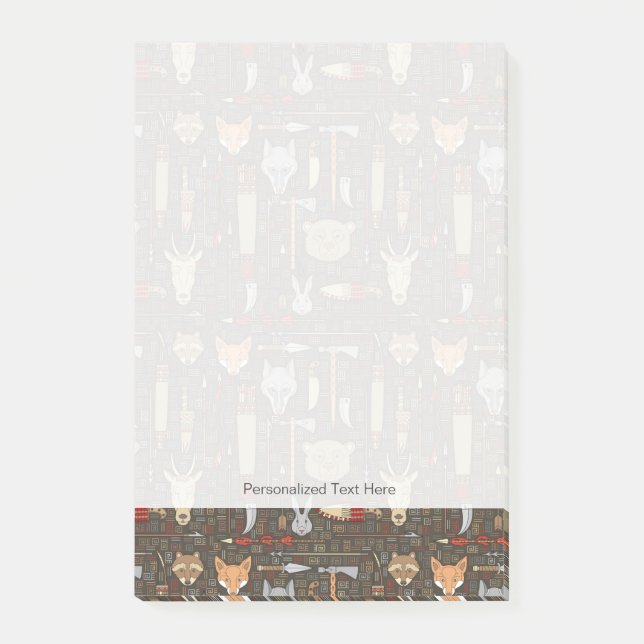 Ethnische Jagdmuster Post-it Klebezettel (Vorderseite)