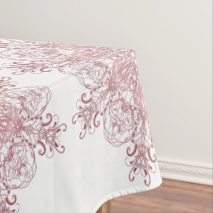 Ethnische korallenrote mit BlumenMandala Tischdecke
