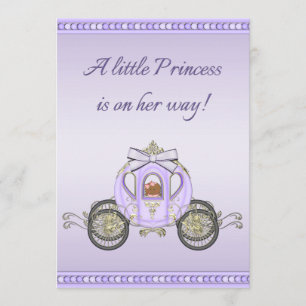 Ethnische Lila Princess Coach Girls Babydusche Einladung