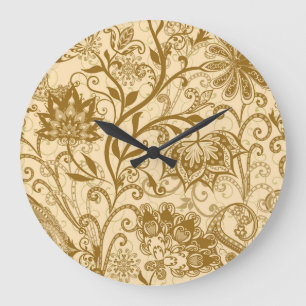 Ethnische Mandalas: indischer Stil Muster Große Wanduhr