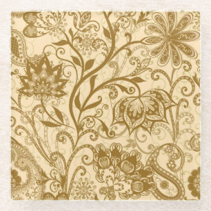 Ethnische Mandalas: indisches Muster Glasuntersetzer