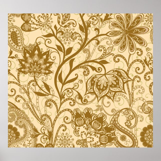 Ethnische Mandalas: indisches Muster Poster (Vorne)