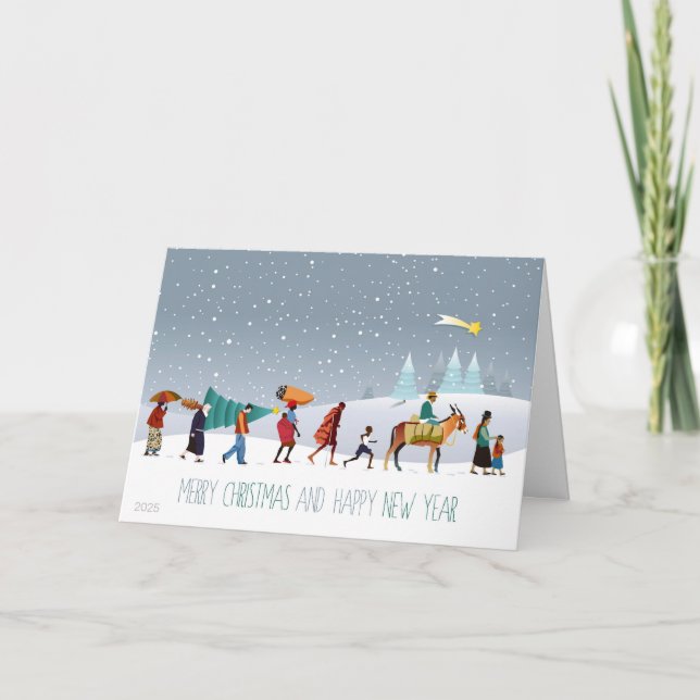 Ethnische Menschen reisen Weihnachtskarte Karte (Vorderseite)