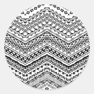 Ethnische Motive 2 Runder Aufkleber