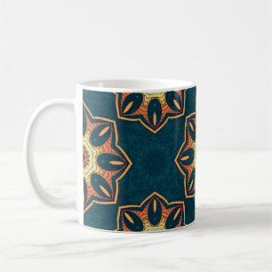 Ethnische nahtlose Muster mit Mandala. Darstellung Kaffeetasse