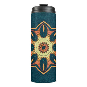 Ethnische nahtlose Muster mit Mandala. Darstellung Thermosbecher