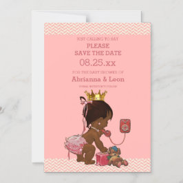 Ethnische Prinzessin auf dem Telefon Save the Date Magneteinladung