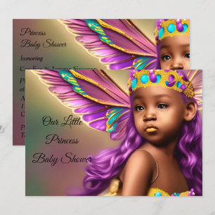 Ethnische Prinzessin Baby Shower Schmetterling lil Einladung