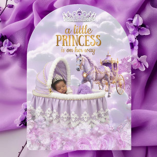 Ethnische Prinzessin Lila Baby Shower Kutsche Einladung