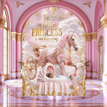 Ethnische Prinzessin Rosa Baby Shower Kutsche