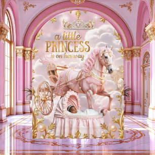 Ethnische Prinzessin Rosa Baby Shower Kutsche Einladung