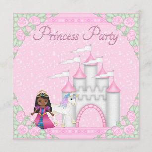 Ethnische Prinzessin, Unicorn und Castle Princess  Einladung