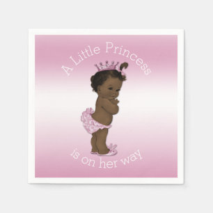 Ethnische rosa kleine Prinzessin Babyparty Serviette