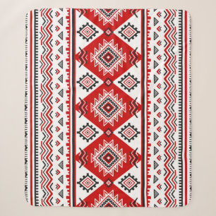 Ethnische Schwarz-weiße rote, ukrainische Motive. Sherpadecke