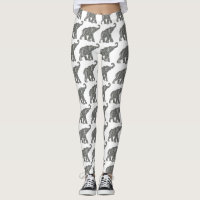 Ethnische Stammes Azteken Elefantenmuster Leggings