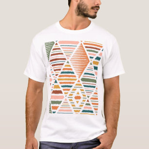 Ethnische Stammes-Raute Nahtloses Muster T-Shirt