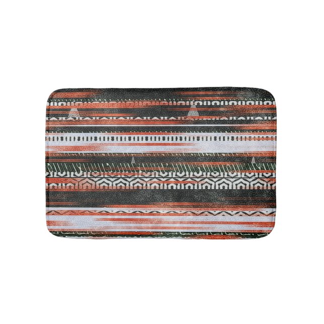 Ethnische Stammesstreifen: Teppichdesign. Badematte (Vorderseite)