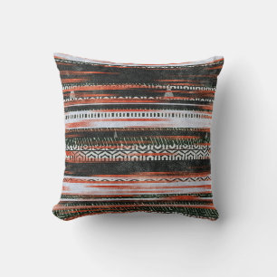 Ethnische Stammesstreifen: Teppichdesign. Kissen