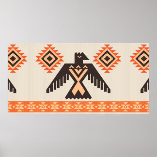 Ethnische Stammesverzierung mit Adler Poster