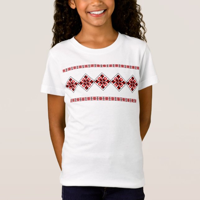 Ethnische Stickerei Geometirc Kids' T - Shirt (Vorderseite)