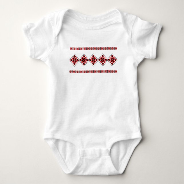 Ethnische Stickerei Geometirc Muster Baby Bodysuit Baby Strampler (Vorderseite)