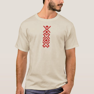 Ethnische Stickerei Print T - Shirt