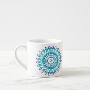 Ethnische Telefon-Mandala. Monogramm Espressotasse