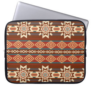 Ethnische Textil Sterne: Abstraktes Muster. Laptopschutzhülle