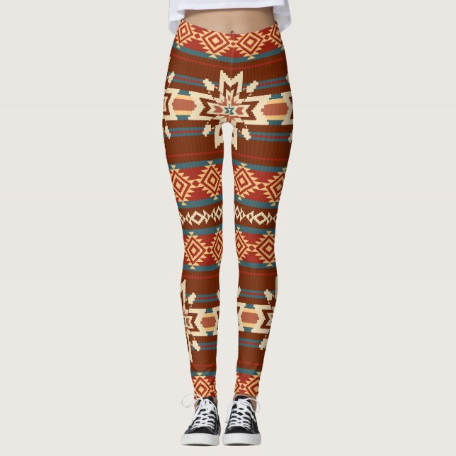 Ethnische Textil Sterne: Abstraktes Muster. Leggings (Vorderseite)