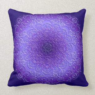 ethnische violette mit BlumenMandala Kissen