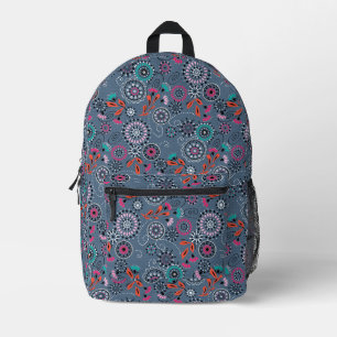 Ethnische Volksgruppe abstraktes Blumenmuster Retr Bedruckter Rucksack