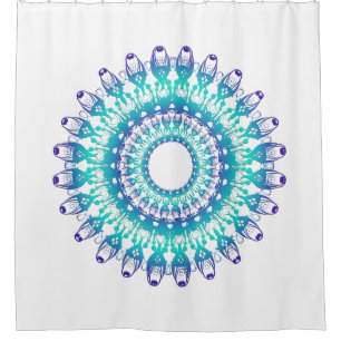 ethnischer aquamariner Mandala Duschvorhang