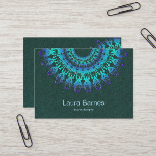 ethnischer aquamariner Mandala. Text Visitenkarte