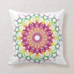 Ethnischer Blumenmandala. Kissen