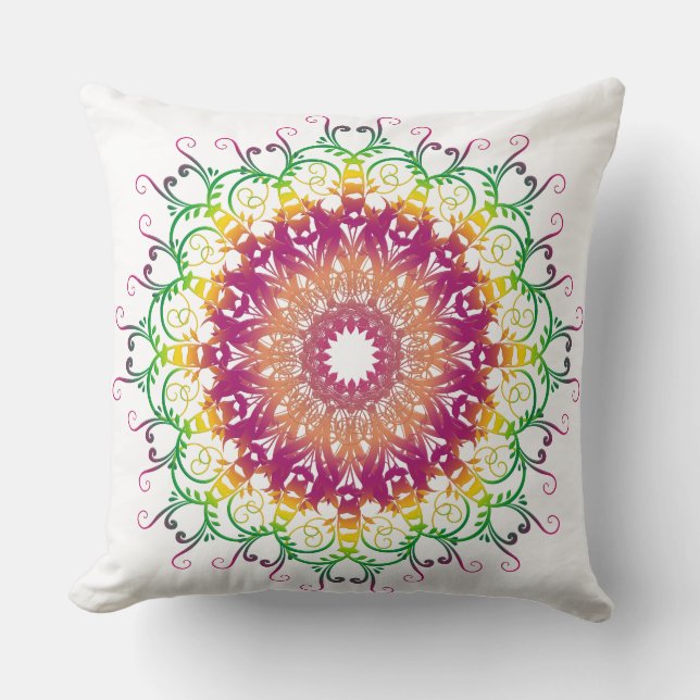 Ethnischer Blumenmandala. Kissen (Vorderseite)