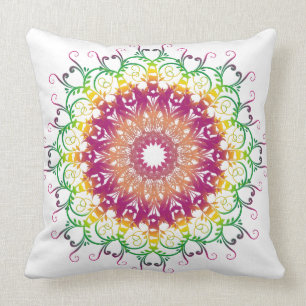 Ethnischer Blumenmandala. Kissen