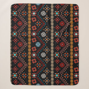 Ethnischer Boho: farbenfrohe Stämme nahtlos. Sherpadecke