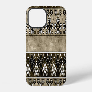 Ethnischer Boho-Grunge: Farbige Muster iPhone 12 Hülle