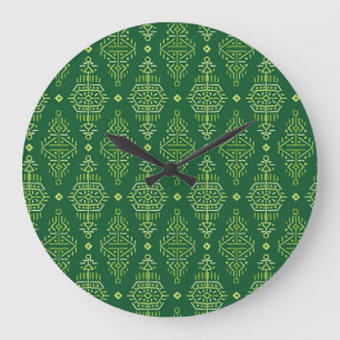 Ethnischer Boho: Kreativ-tribal nahtlos. Große Wanduhr