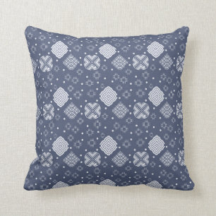ethnischer Boho-Stil Blau-Muster. Kissen