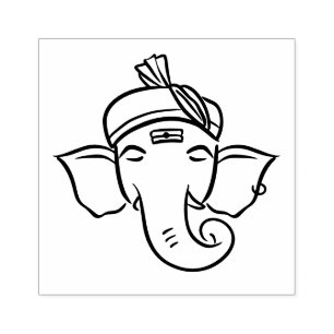 Ethnischer Ganesha Indische Gott-Zeichnung Gummistempel
