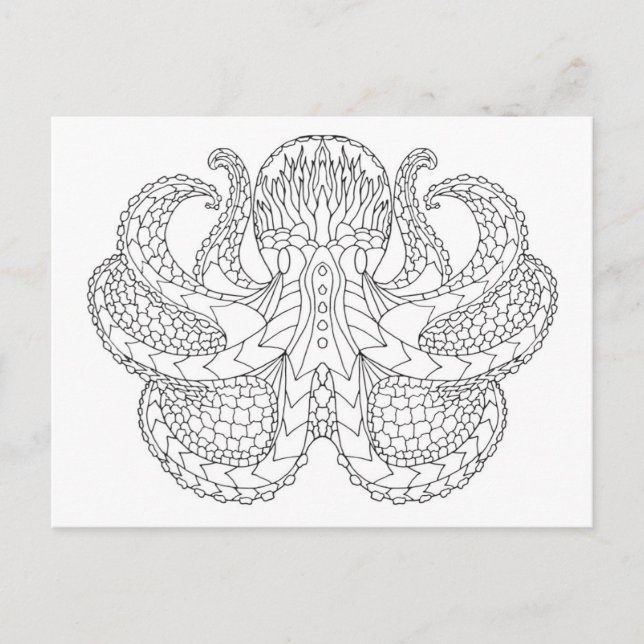 Ethnischer Gemusterter Oktopus Postkarte (Vorderseite)