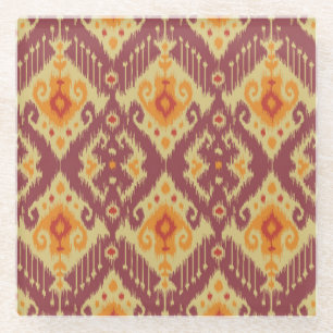 Ethnischer Ikat-Chevron: Traditioneller Hintergrun Glasuntersetzer