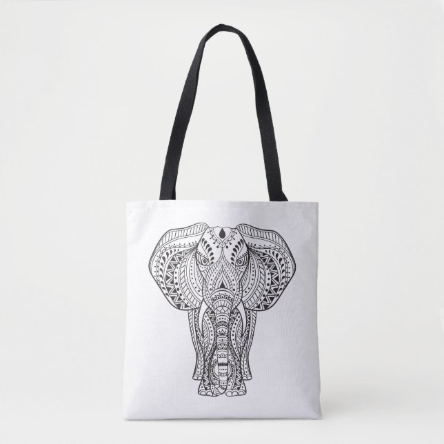 Ethnischer indischer Elefant 2 Tasche (Vorderseite)