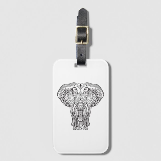 Ethnischer indischer Elefant Gepäckanhänger (Vorderseite Vertikal)