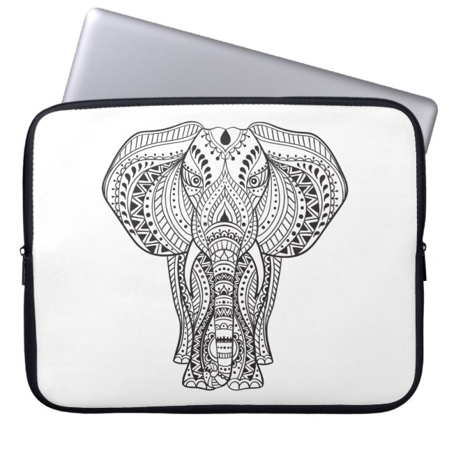 Ethnischer indischer Elefant Laptopschutzhülle (Vorderseite)